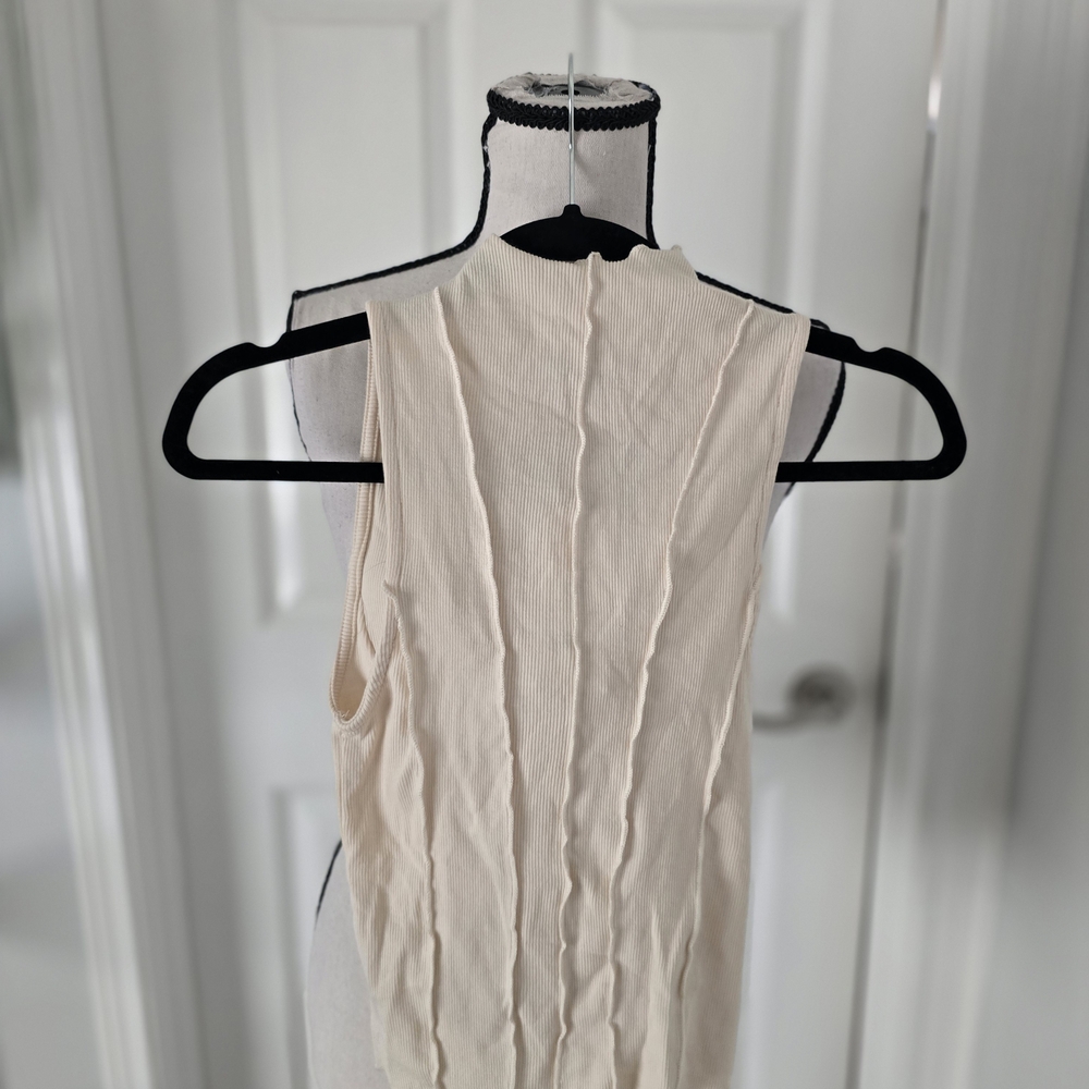 Dynamite Cream Ribbed Tank Top